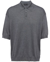 Prada Silk Short Sleeve Polo Shirt