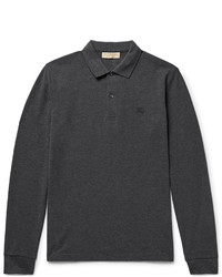 Burberry Slim Fit Mlange Cotton Piqu Polo Shirt