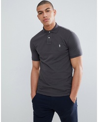 Polo Ralph Lauren Slim Fit Pique Polo With Player Logo In Washed Black