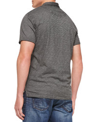 7 For All Mankind Slub Jersey Polo Shirt Charcoal