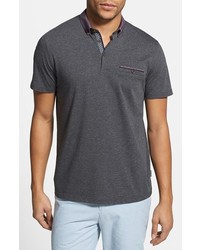 Ted Baker London Hexhed Hexagon Trim Polo Charcoal 2