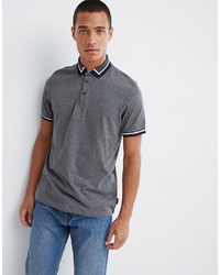 Ted Baker Tipped Jersey Polo Shirt In Grey