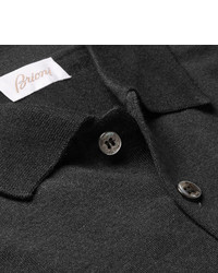 Brioni Wool Silk And Cashmere Blend Polo Shirt
