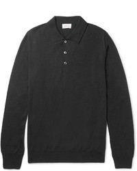 Brioni Wool Silk And Cashmere Blend Polo Shirt