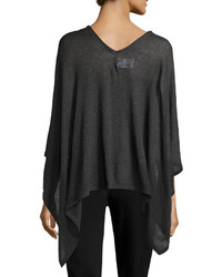 Minnie Rose Brushed Cotton Poncho Charcoal