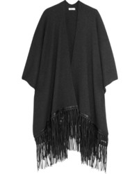 Vince Fringed Wool And Cashmere Blend Poncho