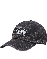 '47 Black Seattle Seahawks Gamut Clean Up Adjustable Hat
