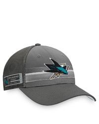 FANATICS Branded Charcoal San Jose Sharks Home Ice Snapback Hat