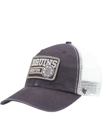 '47 Charcoal Boston Bruins Off Ramp Trucker Snapback Hat