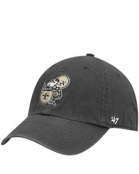 '47 Charcoal New Orleans Saints Clean Up Legacy Adjustable Hat