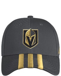 adidas Charcoal Vegas Golden Knights Locker Room Three Stripe Adjustable Hat At Nordstrom