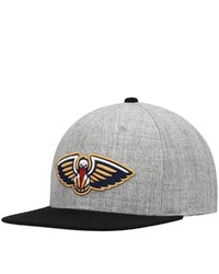 Mitchell & Ness Heathered Grayblack New Orleans Pelicans Heathered Underpop Snapback Hat