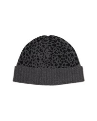 Good Man Brand Animal Print Recycled Cashmere Beanie In Blackcharcoal At Nordstrom