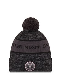 New Era Black Inter Miami Cf Kick Off Cuffed Knit Hat With Pom At Nordstrom