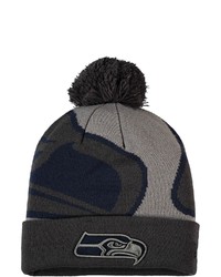 New Era Graphite Seattle Seahawks Logo Whiz Redux Cuffed Knit Hat At Nordstrom
