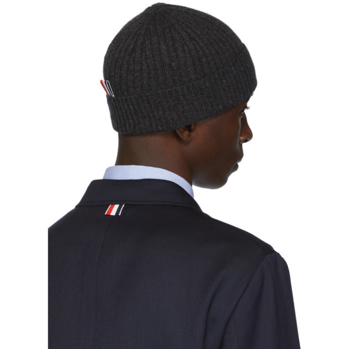 Thom Browne Grey Cashmere 4 Bar Beanie, $290 | SSENSE | Lookastic