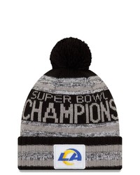 New Era Heathered Grayblack Los Angeles Rams Super Bowl Lvi Champions Parade Cuffed Pom Knit Hat In Heather Gray At Nordstrom