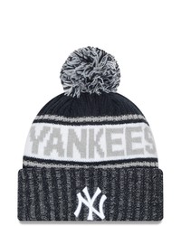 New Era Navy New York Yankees Marl Cuffed Knit Hat With Pom At Nordstrom