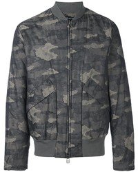 Charcoal Print Bomber Jacket