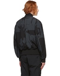 Engineered Garments Black K Way Edition Animal Print Bomber Jacket