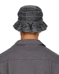 Stone Island Grey Packable Reflective Grid Bucket Hat