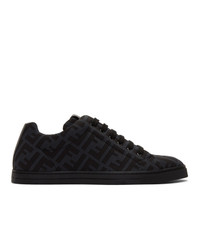 Fendi Grey And Black Forever Sneakers