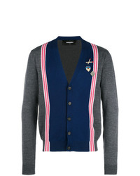 DSQUARED2 Bicolour Cardigan With Stripe Bands