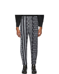 Homme Plissé Issey Miyake Grey Ikat Pleated Trousers