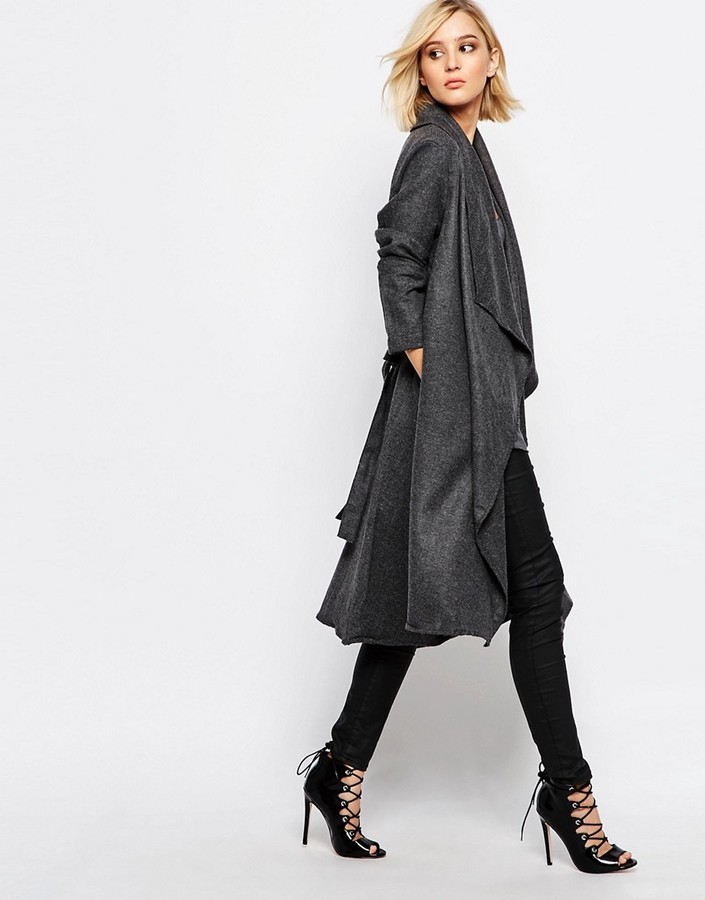 Religion Freedom Charcoal Gray Wool Coat, $90 | Asos | Lookastic