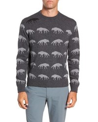 GREYSON Alphawolf Intarsia Crewneck Sweater