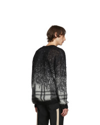 Isabel Benenato Black And White Gradient Sweater