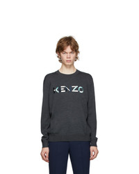 Kenzo Grey Wool Logo Sweater