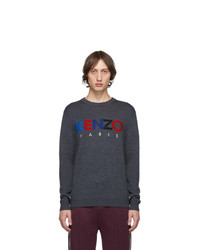 Kenzo Grey Wool Paris Sweater