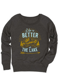 Heather Charcoal At The Lake Slouchy French Terry Pullover