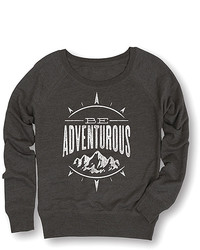 Heather Charcoal Be Adventurous Slouchy French Terry Pullover