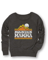Heather Charcoal Mountain Mama Slouchy Pullover