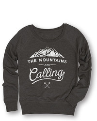 Heather Charcoal Mountains Are Calling Slouchy Pullover