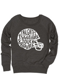 Heather Charcoal Touchdowns Slouchy Pullover