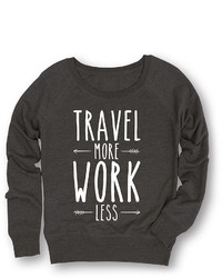 Heather Charcoal Travel More Slouchy French Terry Pullover