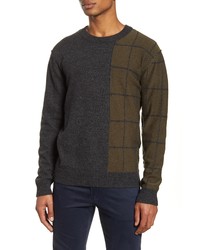 French Connection Regular Fit Windowpane Wool Blend Sweater