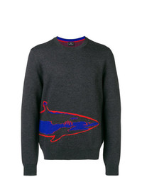Ps By Paul Smith Shark Jacquard Logo Sweater