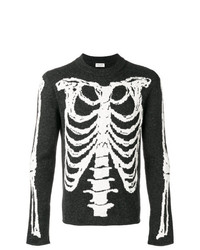 Saint Laurent Skeleton Intarsia Knit Sweater
