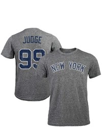 Majestic Threads Aaron Judge Gray New York Yankees Tri Blend Name Number T Shirt