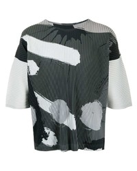 Homme Plissé Issey Miyake Abstract Print Pleated T Shirt