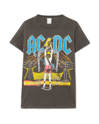MadeWorn Acdc Distressed Printed Cotton Jersey T Shirt