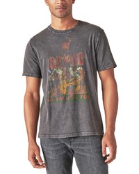 Lucky Brand Acdc We Salute You Cotton Graphic Tee In Jet Black At Nordstrom