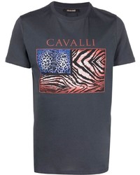 Roberto Cavalli Animal Flag Print T Shirt