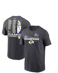Nike Anthracite Los Angeles Rams Super Bowl Lvi Champions Roster T Shirt At Nordstrom