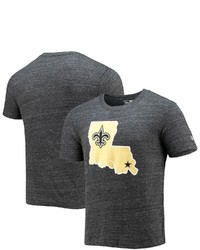 New Era Black New Orleans Saints Alternative Logo Tri Blend T Shirt