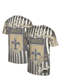 Mitchell & Ness Black New Orleans Saints Jumbotron Historic Logo T Shirt